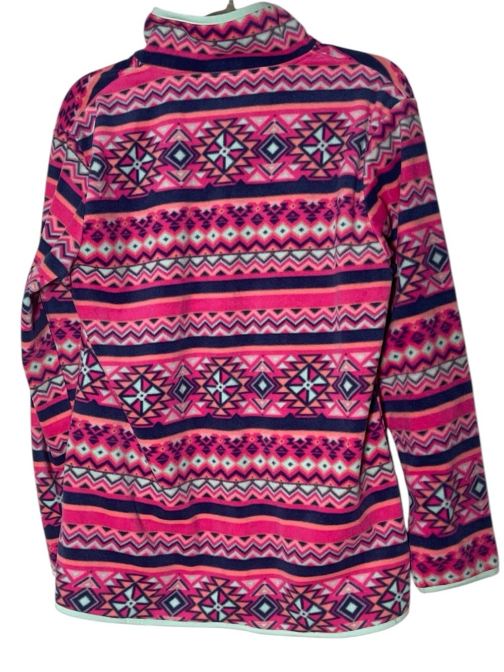 Love & Pineapples Aztec Fleece Pullover Pink Western Cozy size M - Picture 3 of 6